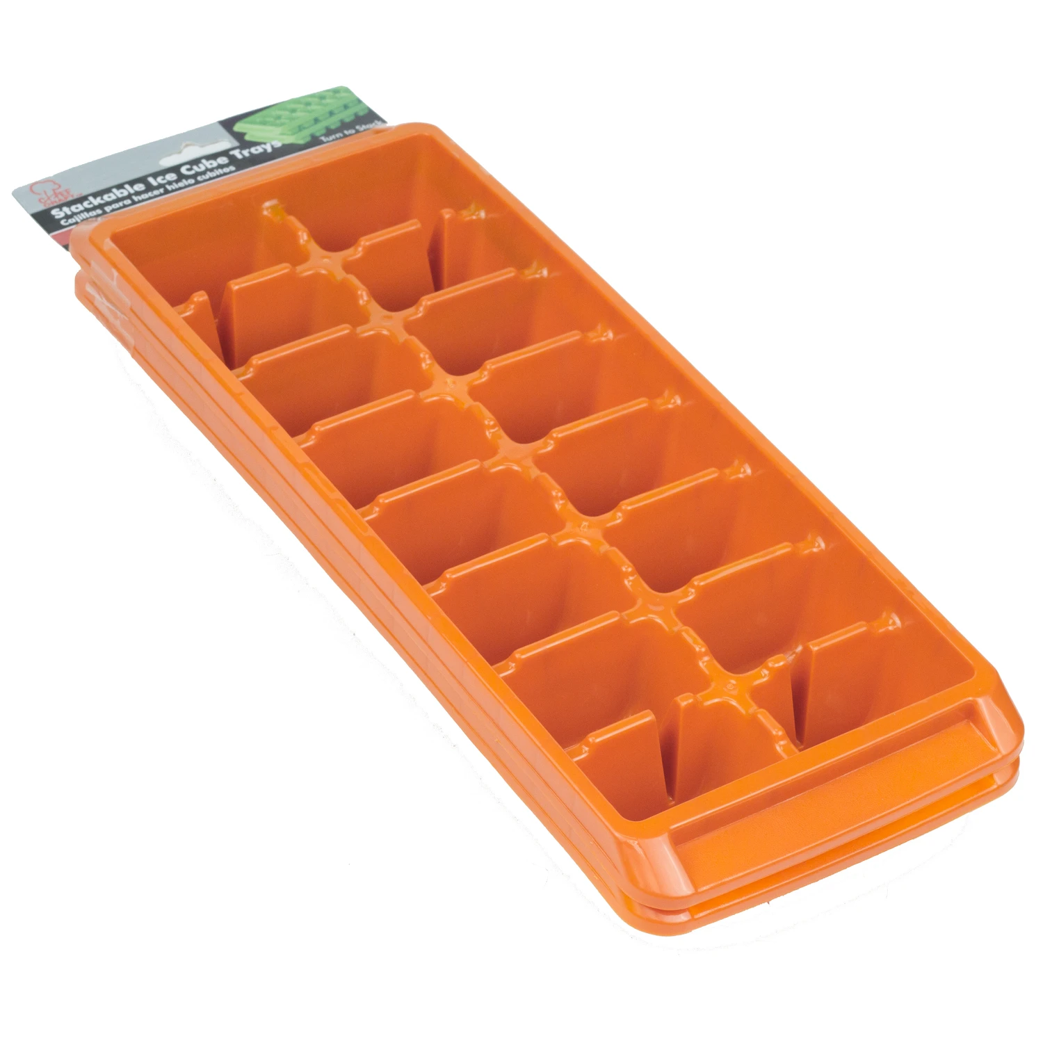 Assorted Plastic Ice Cube Trays - 16 Compartment, Stackable And Nestable