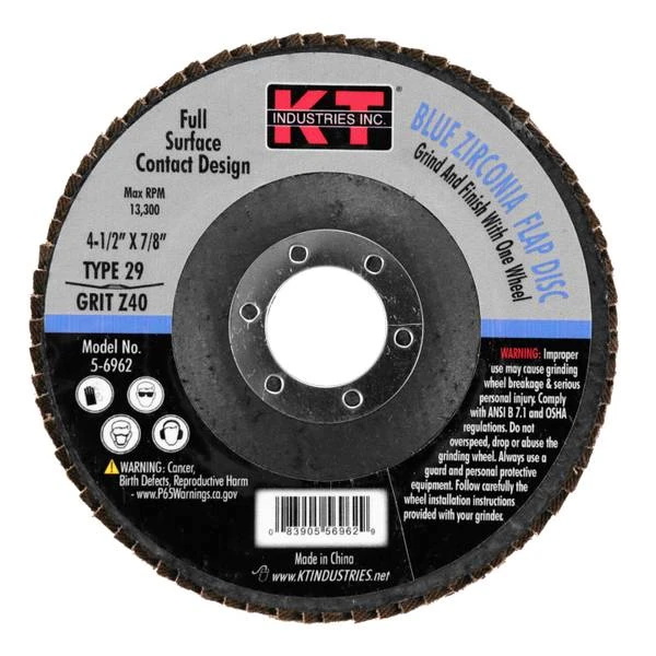 4.5 Inch 40 Grit Blue Flap Disc For Metal Grinding