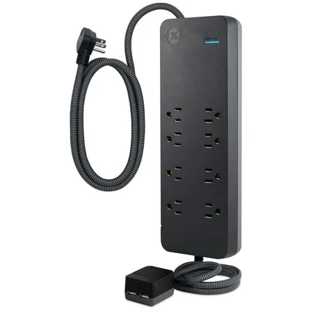 Ultrapro 8-outlet Surge Protector With 2 Usb Ports And 4' Braided Cord