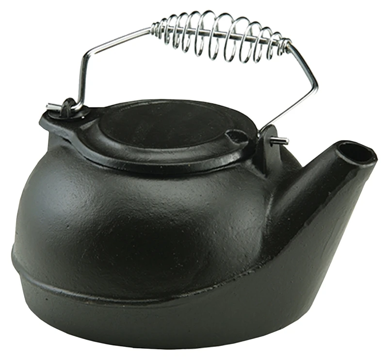 Black Cast Iron 3 Quart Kettle Steamer With Heat Resistant Handles