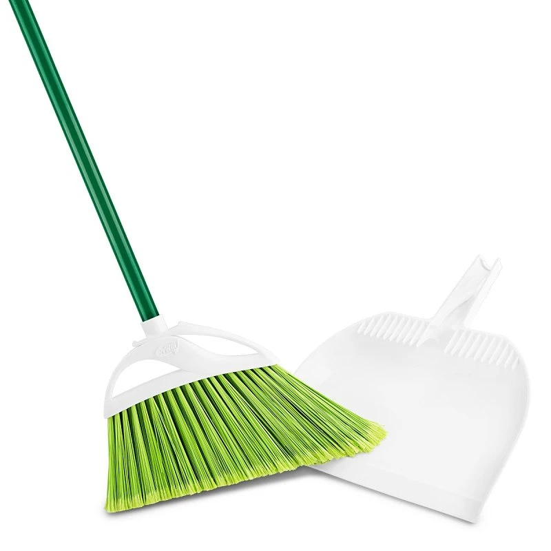 Pet Plus Angle Broom and Dustpan Set with Angled Bristles for Efficient Sweeping