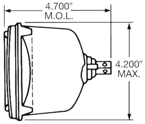 Wagner Lighting 4651 Rectangular High-Beam Headlight Bulb – 100 x 165 mm, Type 1A1