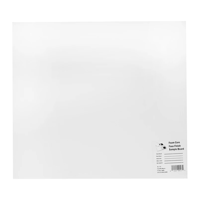 18 In. W X 20 In. L White Foam Core Color Test Sample Board