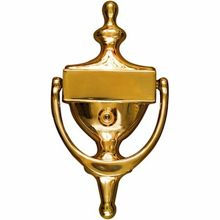 V1914v 7-inch Solid Brass Door Knocker With Viewer
