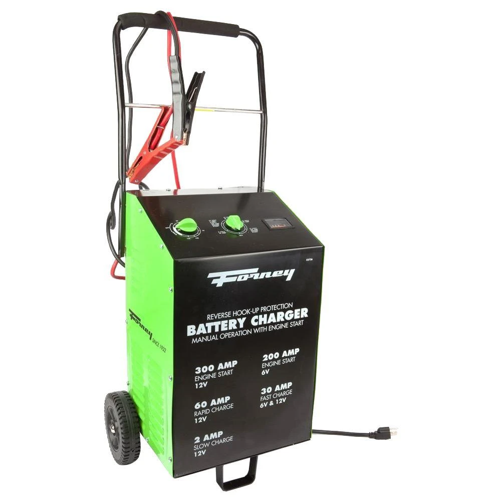 52726 2/30/60/300 Amp 6/12-volt Wheeled Battery Charger