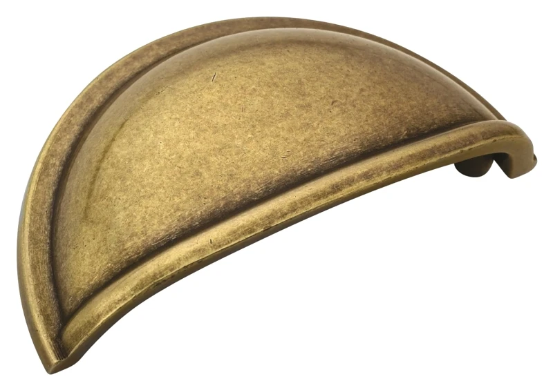 3 Inch Burnished Brass Oval Cup Cabinet Pull - Model Bp53010bb