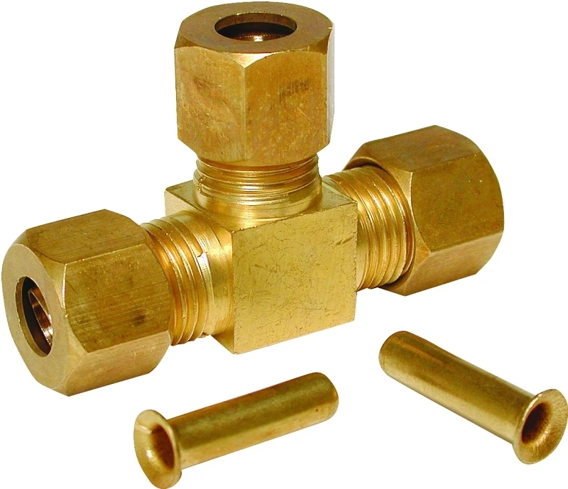 1/4 In. H Brass Compression Tee For Evaporative Coolers - Model 9396