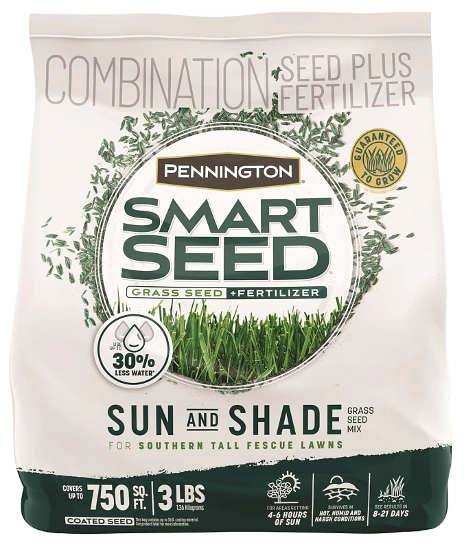 Pennington Smart Seed Sun & Shade Grass Seed Blend For Southern Lawns, 3 Lb