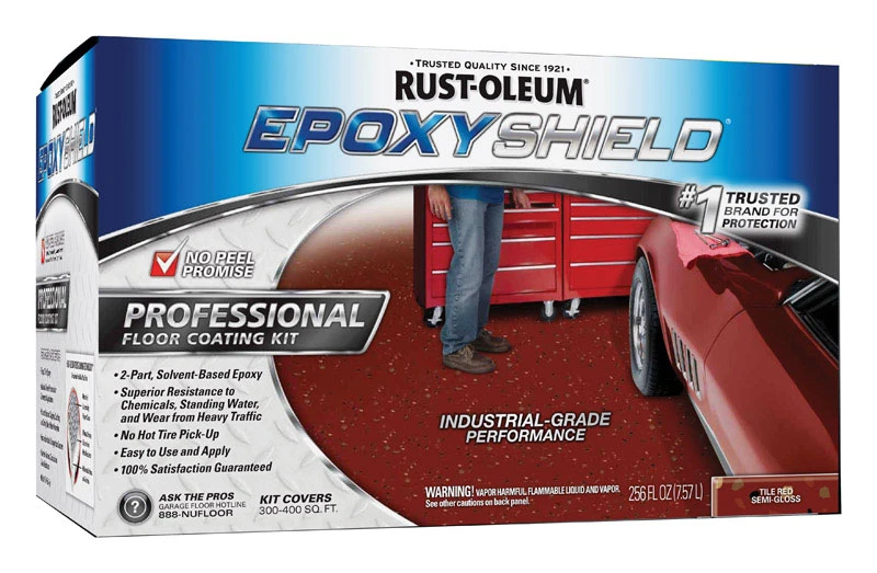 Semi-gloss Tile Red Epoxy Floor Paint 256 Oz - Durable Indoor Coating