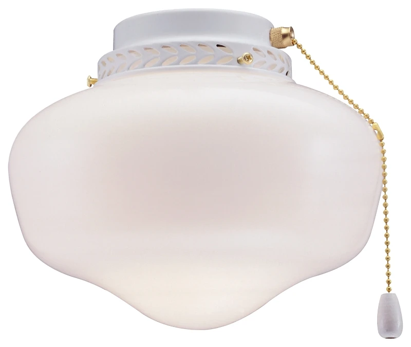 9 Inch Schoolhouse Light Kit With Cfl Bulb, Candelabra Base, White Finish