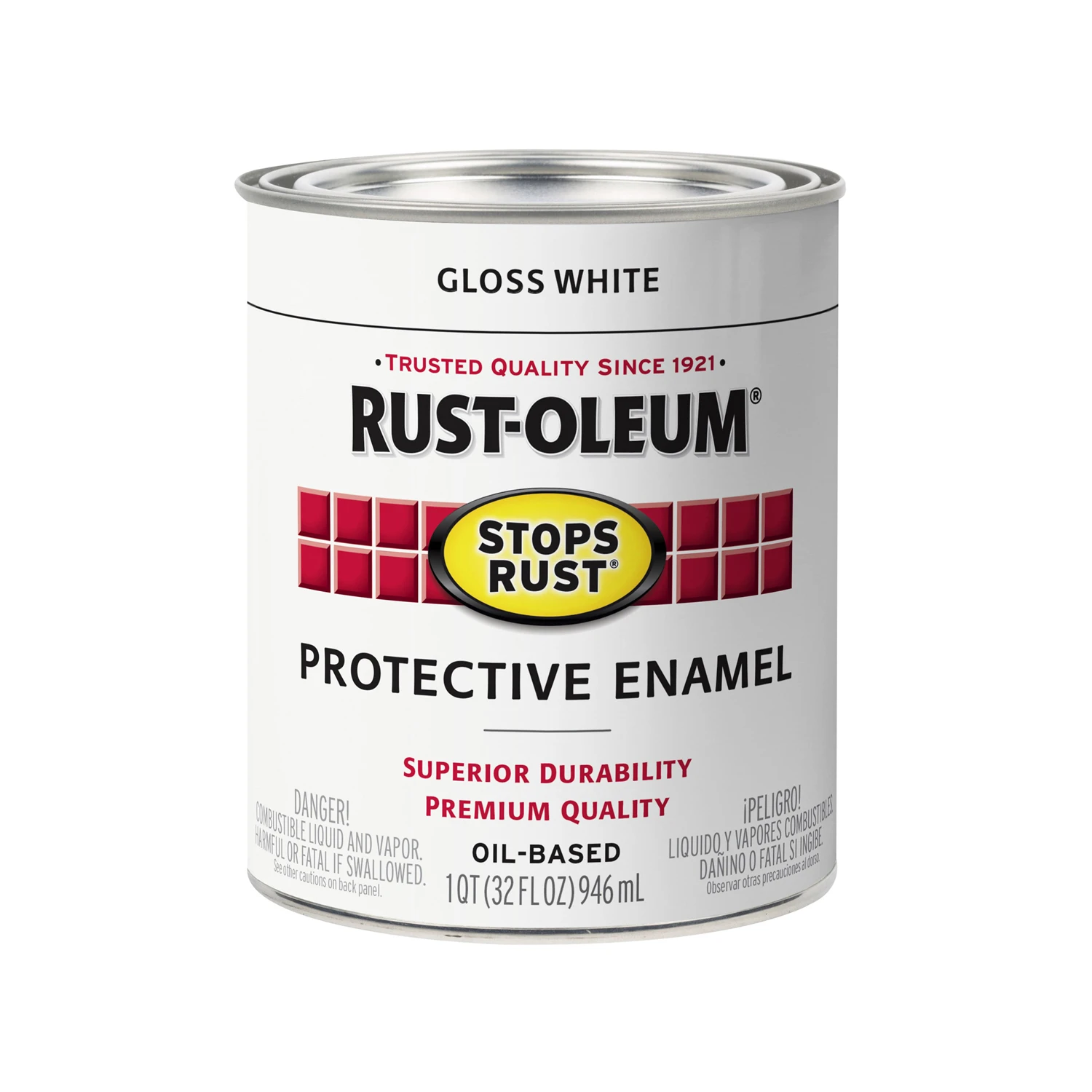 Rust-Oleum Stops Rust Indoor and Outdoor Gloss White Rust Prevention Paint 1 qt