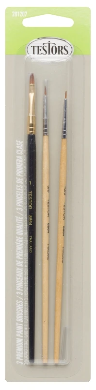 Premium Gray Paint Brush Set Of 3 - Versatile For Hobby And Craft Projects