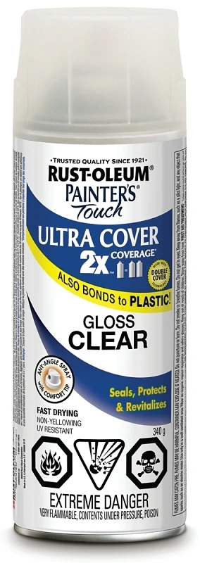 Painter's Touch 2x Gloss Clear Aerosol Spray Paint 12 Oz.