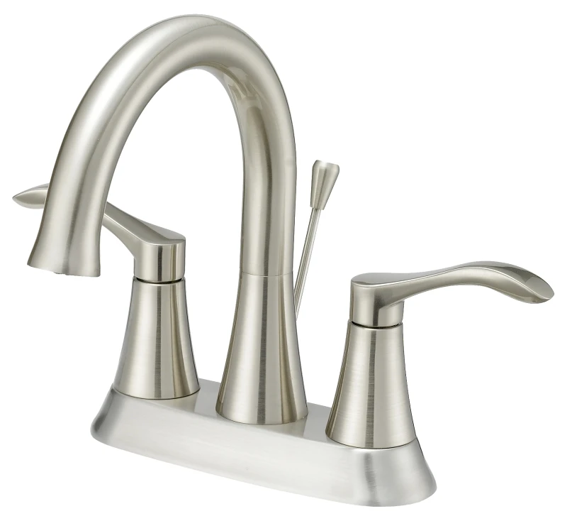 2-handle Centerset Bathroom Faucet With Pop-up, Brushed Nickel, 1.2 Gpm
