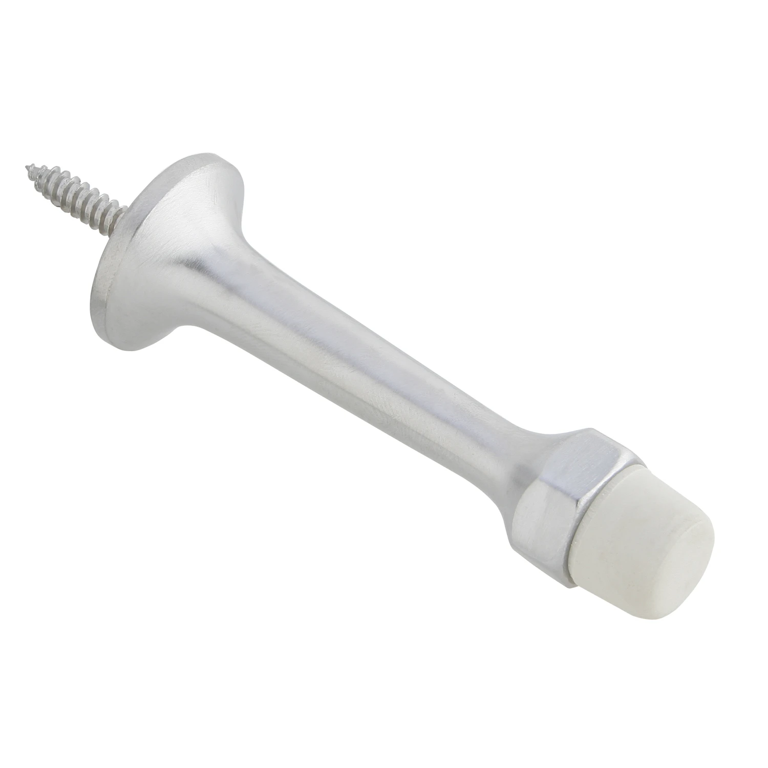 3-3/16 In. W X 7/8 In. L Aluminum Polished Nickel Door Stop With Rubber Tip