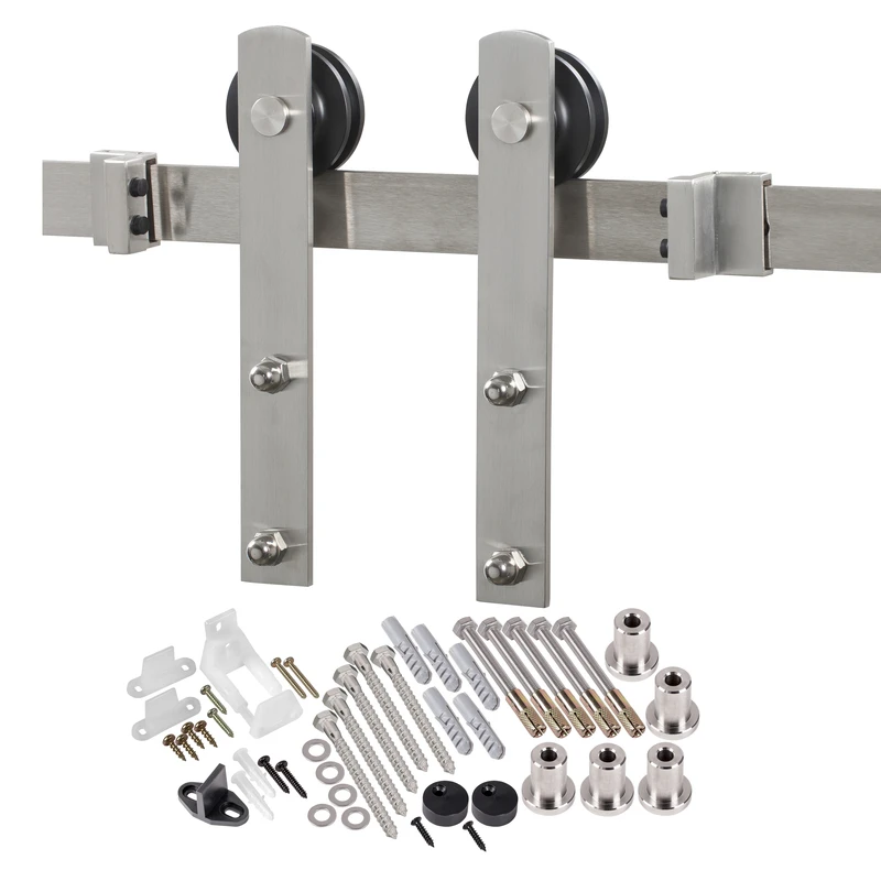 Stainless Steel Barn Door Hanger Kit For 1-3/8 In Doors, Supports 250 Lb