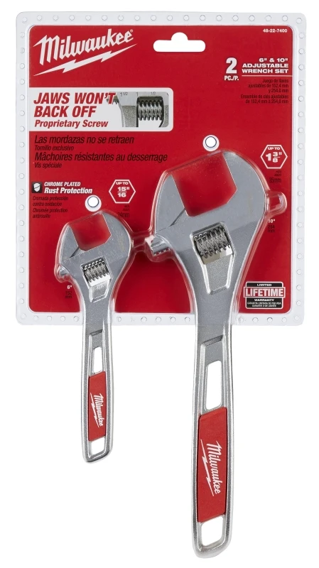 48-22-7400 Adjustable Wrench Set, 2-piece, 6 In & 10 In