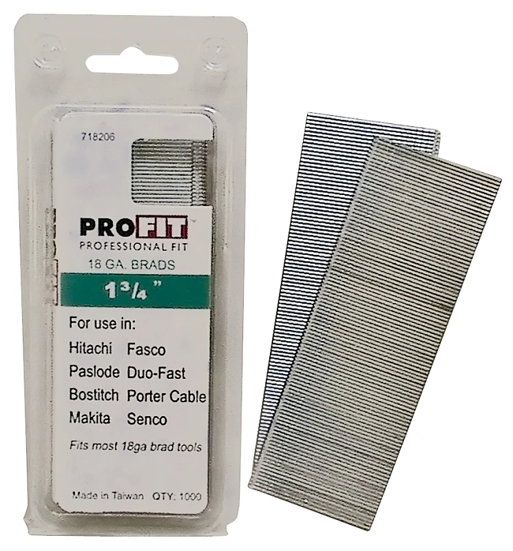National Nail Pro-Fit 18 Ga. Smooth Shank Straight Strip Brad Nails 1-3/4 in. L x 0.05 in. Dia.