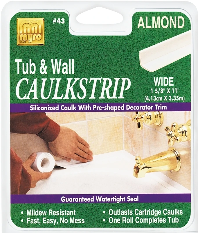 Almond Silicone Caulk Strips 1-5/8 In. X 11 Ft. For Easy Bathroom Updates