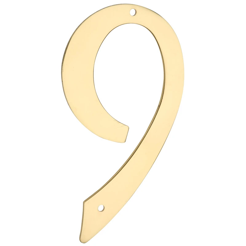 National Hardware 4 in. Gold Brass Number 9 Nail-On 1 pk