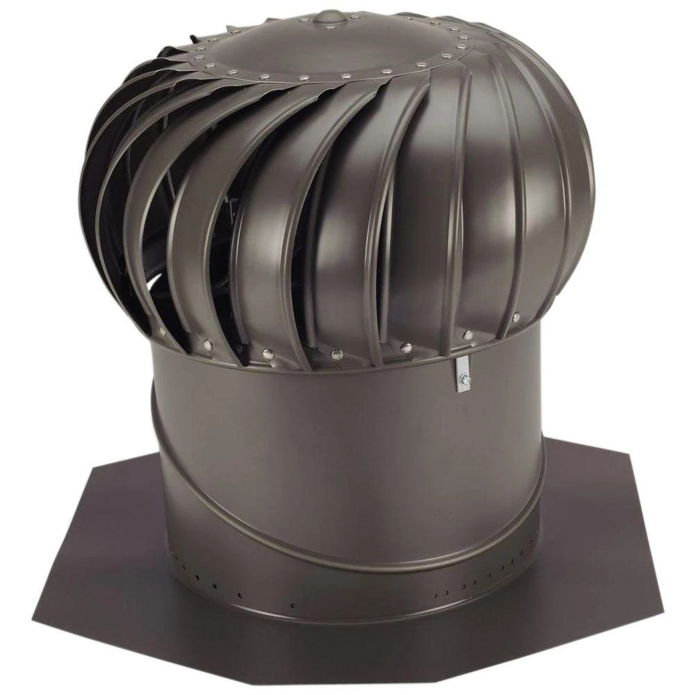 14 In. Weathered Bronze Aluminum Internally Braced Wind Turbine Roof Vent