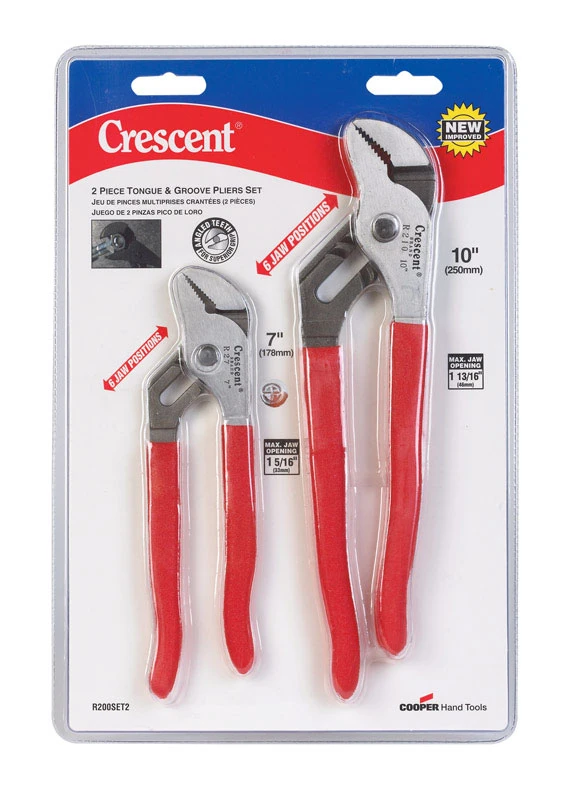 2 Piece Alloy Steel Pliers Set 7 And 10 Inch Length Red