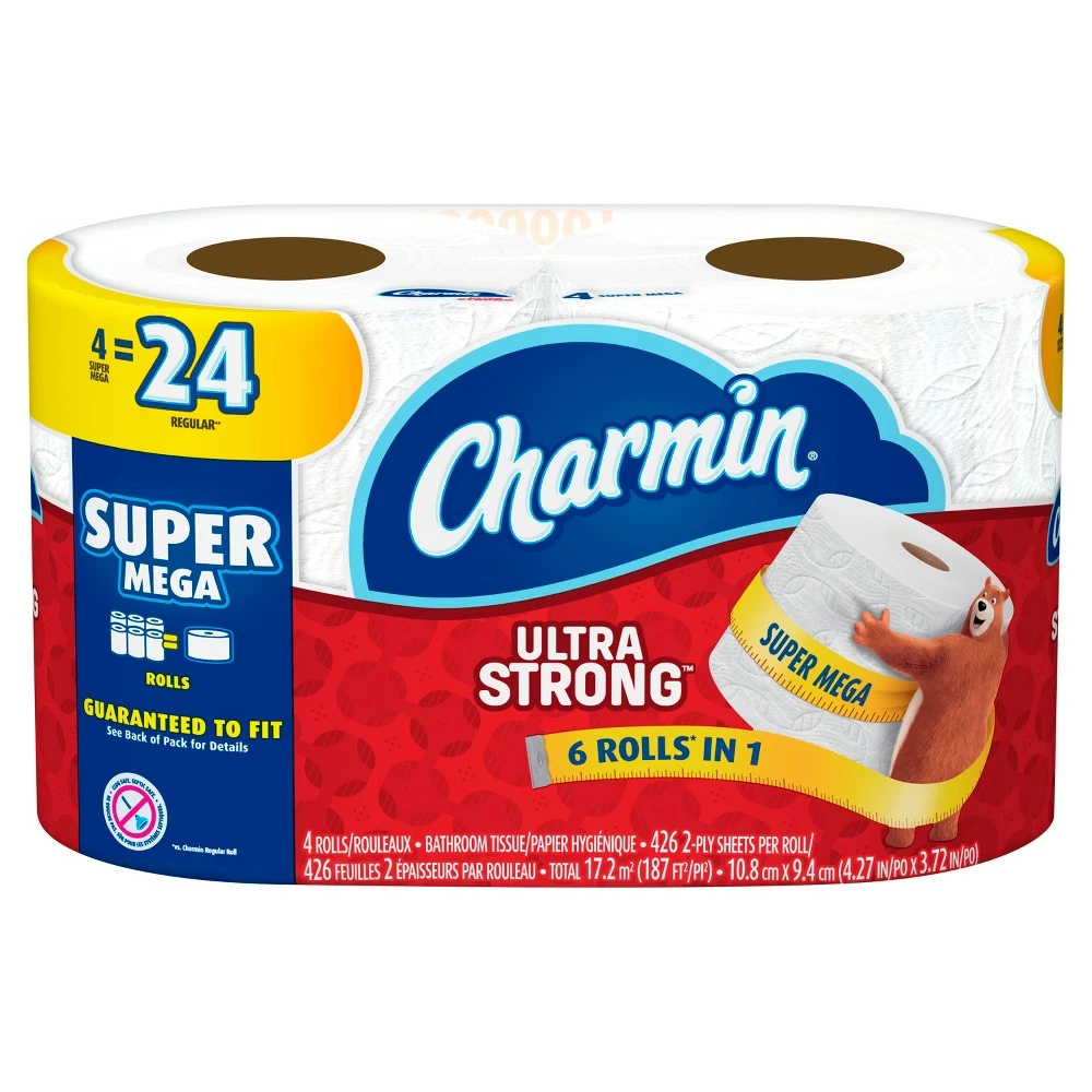 Charmin Ultra Strong Toilet Paper 4 Super Mega Roll - 426.0 ea x 4 pack