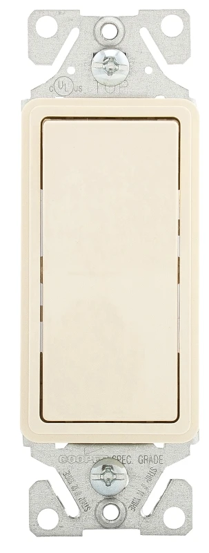 7501la-box Single Pole Decorator Switch, 15 Amp, Light Almond