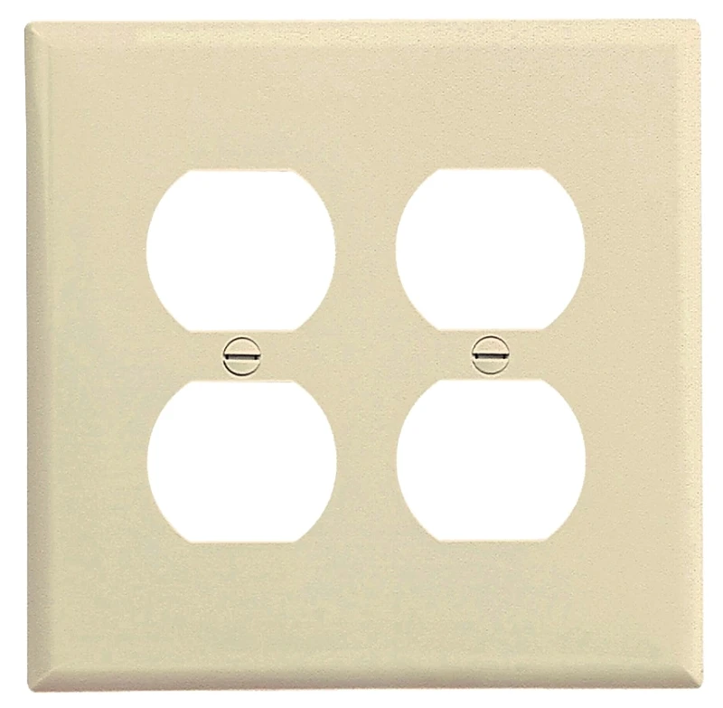 2-gang Duplex Receptacle Wall Plate In Light Almond