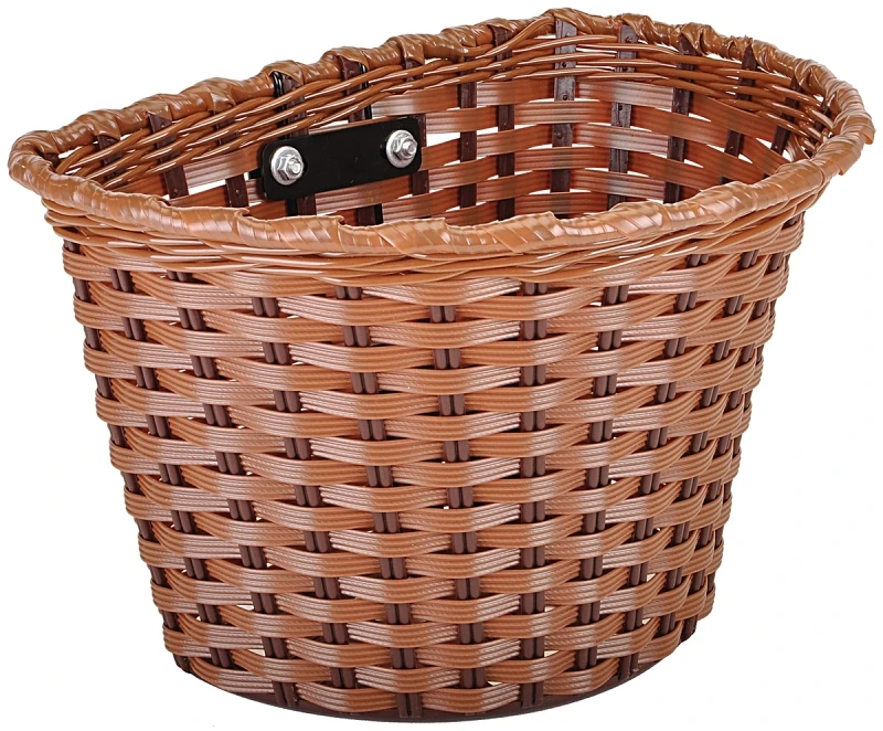 65226 Medium Brown Bicycle Basket - Durable Plastic Handlebar Accessory