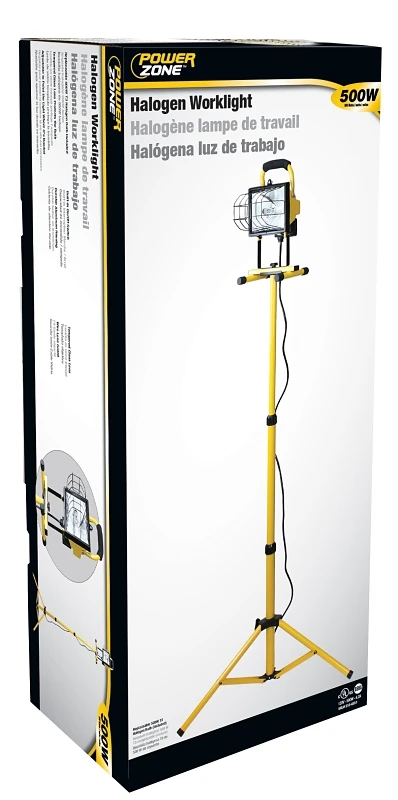 500 Watt Halogen Work Light With Adjustable Handle And Clamp-on Capabilities