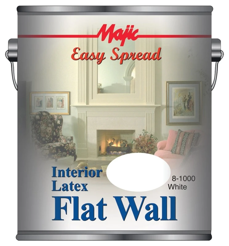 Easy Spread Interior Latex Flat White Paint, 1 Gallon, Model 8-1000-1