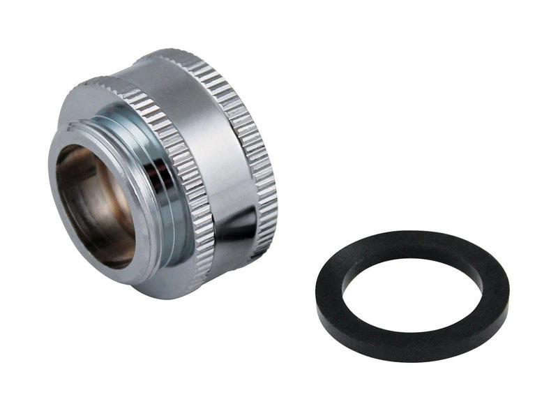 Chrome Aerator Adapter 55/64-27 Male X 3/4-11-1/2 Female Threads, 1 Pk