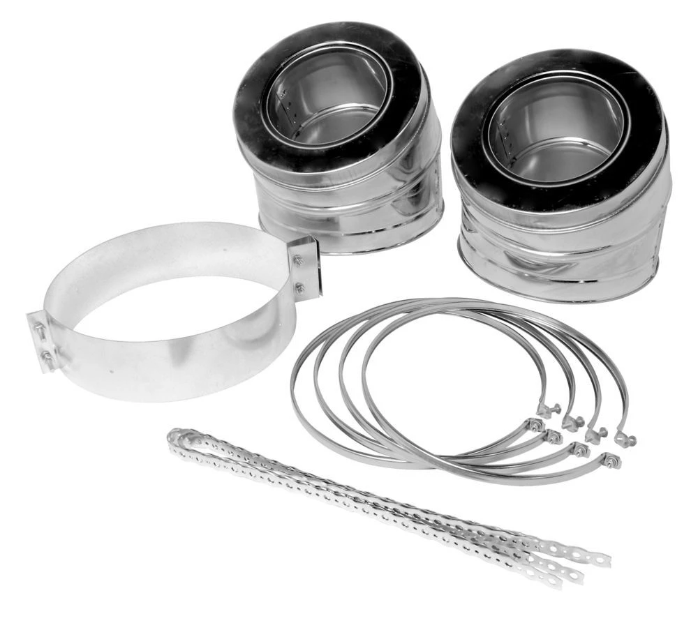 Max Chimney 7 Inch Diameter 30 Degree Elbow Kit With 2 Elbows And Accessories