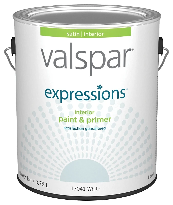 Expressions Interior Satin Latex Paint, 1 Gallon, White, Model 17041