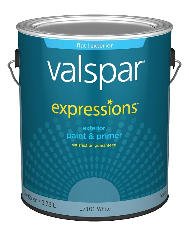 17101 Exterior Paint, 1 Gallon Container, Flat White Finish