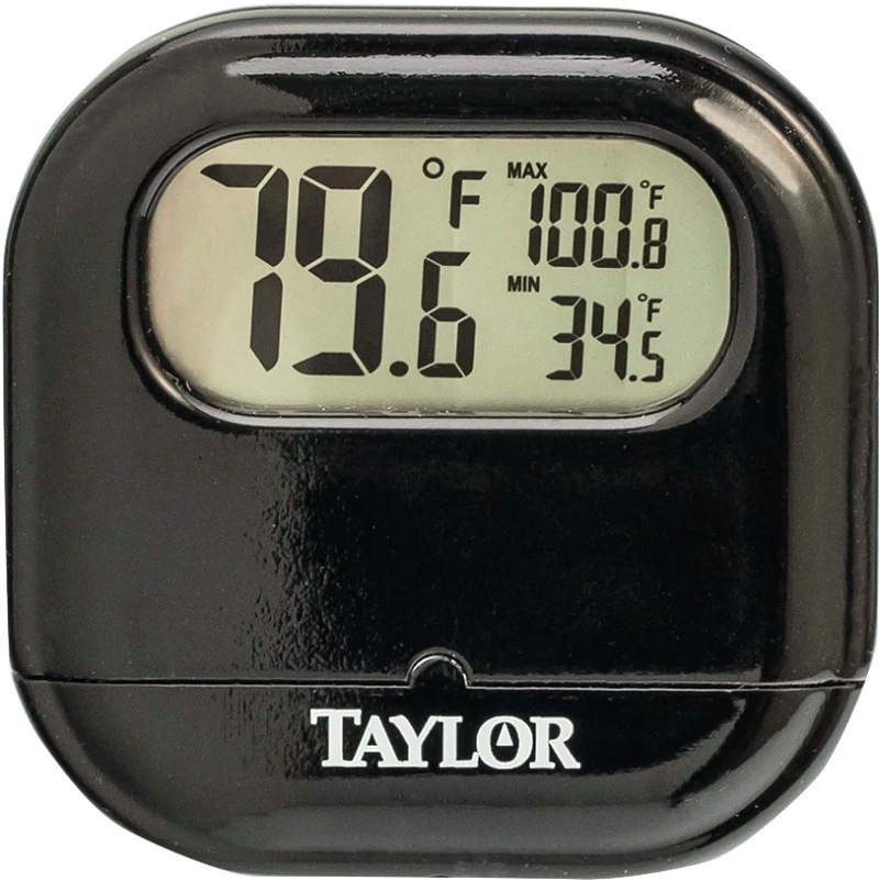 Taylor Digital Thermometer Model 1700 - Indoor/outdoor Plastic Black 2.5 In.