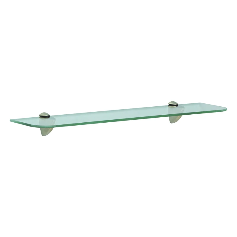 24 In. W X 6 In. D Satin Nickel Glass Shelf Kit
