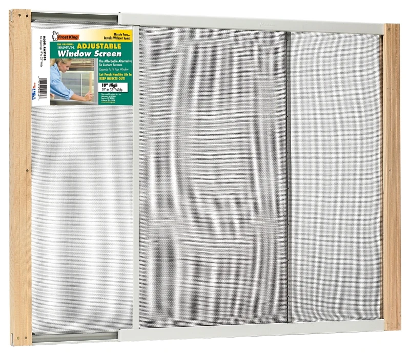 Aws1833 19-33 In. W Steel Adjustable Window Screen With Wood Frame