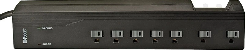 10 Ft. 7-outlet 1250-joule Surge Protector Power Strip With Right Angle Plug