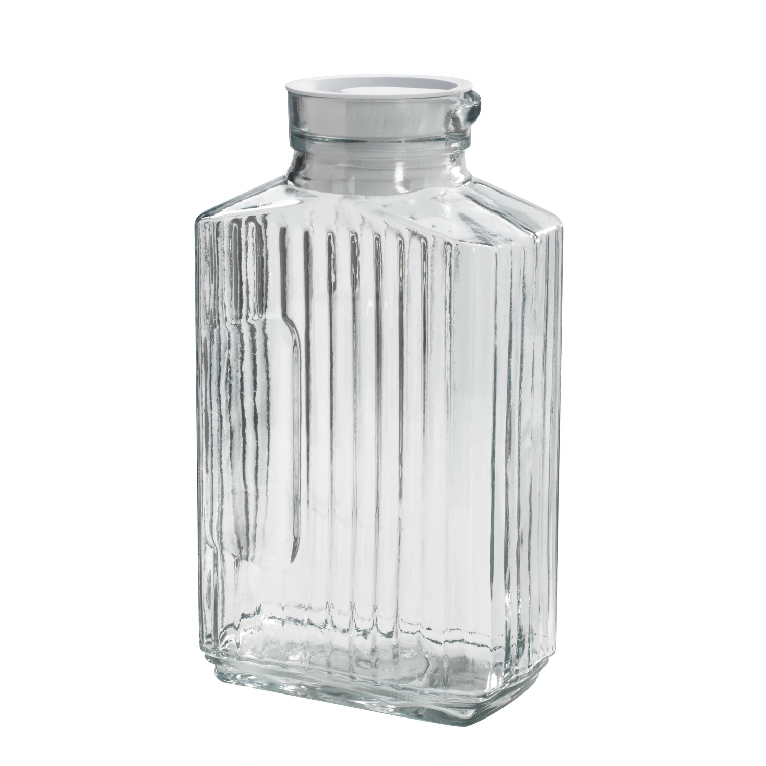Oneida Bistro 1 Qt Clear Glass Pitcher With White Stopper 1 Pk
