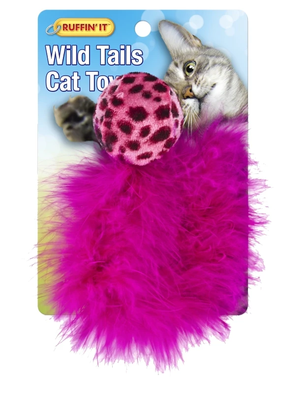 Assorted Cat Toy Balls With Feather Tails - 4 Pack, Model 7n32027