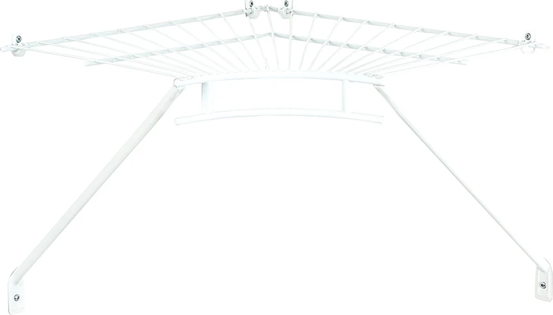 Ventilated Wire Corner Shelf For 12 Inch Shelf And Rod Shelving - Model 21066