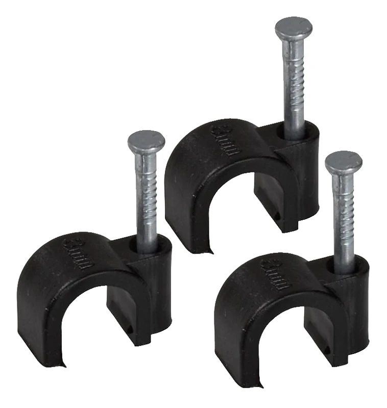 20-piece Black Nail-in Coaxial Clips For Secure Cable Installation