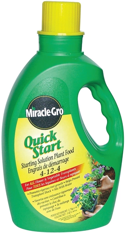 Miracle-gro Quick Start Liquid Plant Food, 1.42 L Bottle, 4-12-4 N-p-k Ratio