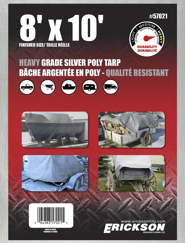 Heavy Grade Silver Poly Tarp 8' X 10' Model 57021