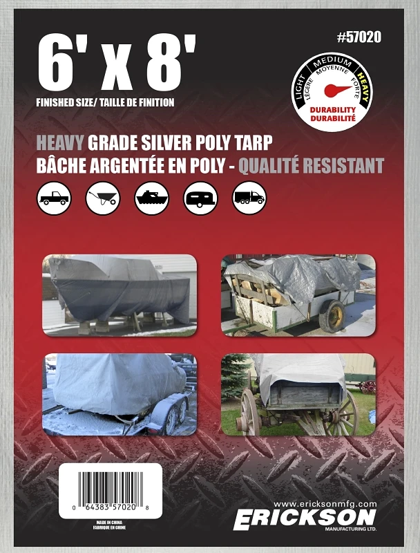 Heavy Grade Silver Poly Tarp 6' X 8' Model 57020