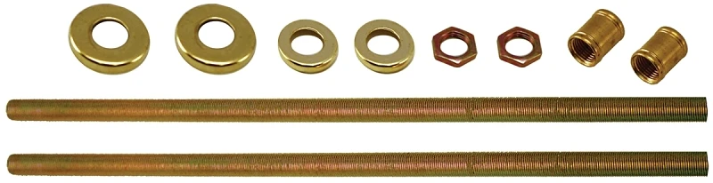 Brass Threaded Rods, 12 Inch (30.5 Cm) - 2 Piece With Hardware