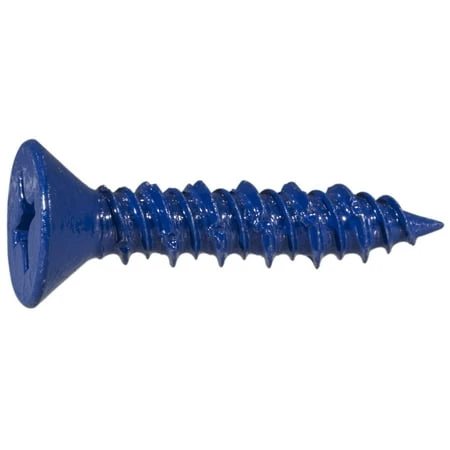1/4 X 1-1/4 Blue Ruspert Phillips Flat Head Masonry Screws - Steel Construction