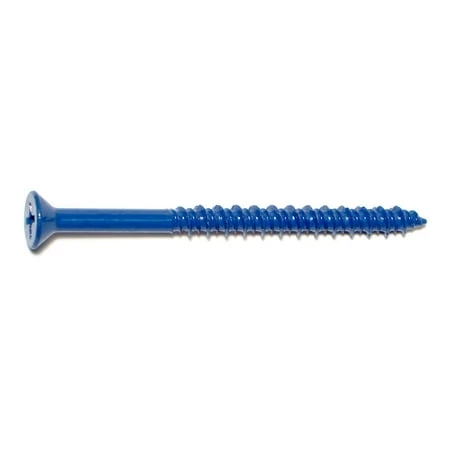 3/16 X 2-3/4 Blue Ruspert Coated Steel Phillips Flat Head Masonry Screws